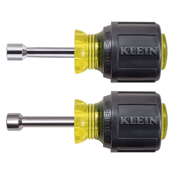 Klein Tools® - 2-piece 1/4" to 5/16" Multi Material Handle Magnetic Hollow Shaft Stubby Nut Driver Set