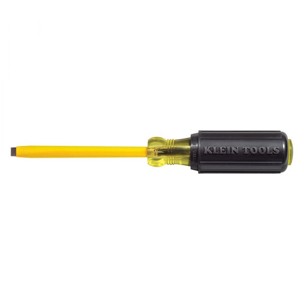 Klein Tools® - Tip-Ident™ 1/4" x 4" Multi Material Handle Plastic Coated Rod Slotted Screwdriver