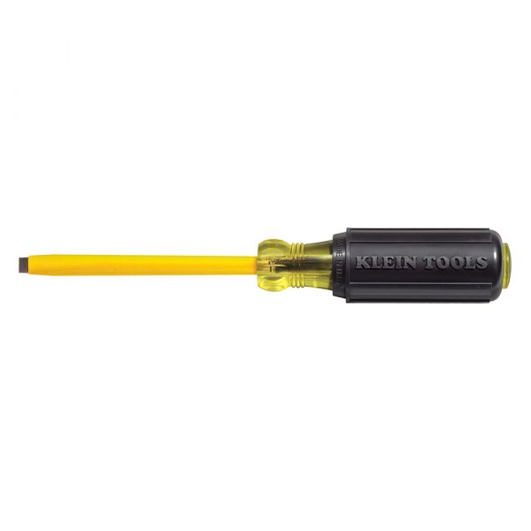 Klein Tools® - Tip-Ident™ 3/16" x 10" Multi Material Handle Plastic Coated Rod Slotted Screwdriver