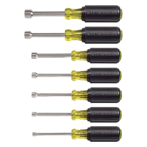 Klein Tools® - 7-piece 3/16" to 1/2" Multi Material Handle Hollow Shaft Nut Driver Set
