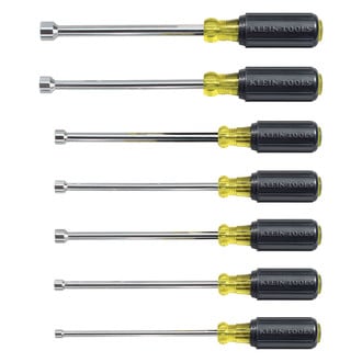 Klein Tools® 647 - 7-piece 3/16" to 1/2" Multi Material Handle Hollow Shaft Nut Driver Set