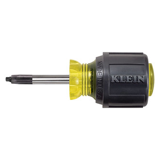 Klein Tools® 668 - Tip-Ident™ #1 Multi Material Handle Stubby Square Screwdriver