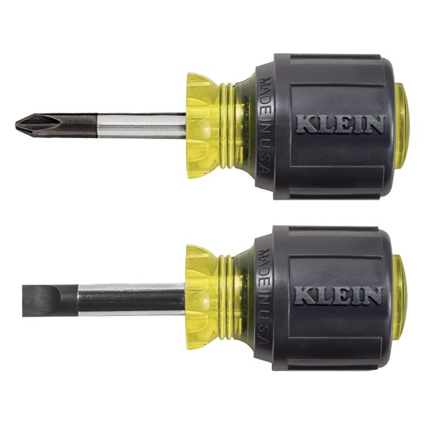 Klein Tools® - 2-piece Multi Material Handle Stubby Phillips/Slotted Mixed Screwdriver Set