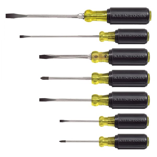 Klein Tools® - 7-piece Multi Material Handle Phillips/Slotted Mixed Screwdriver Set