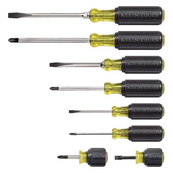 Klein Tools® - 8-piece Multi Material Handle Phillips/Slotted Mixed Screwdriver Set