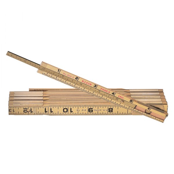 Klein Tools® - 6' SAE Folding Wood Ruler with Extension