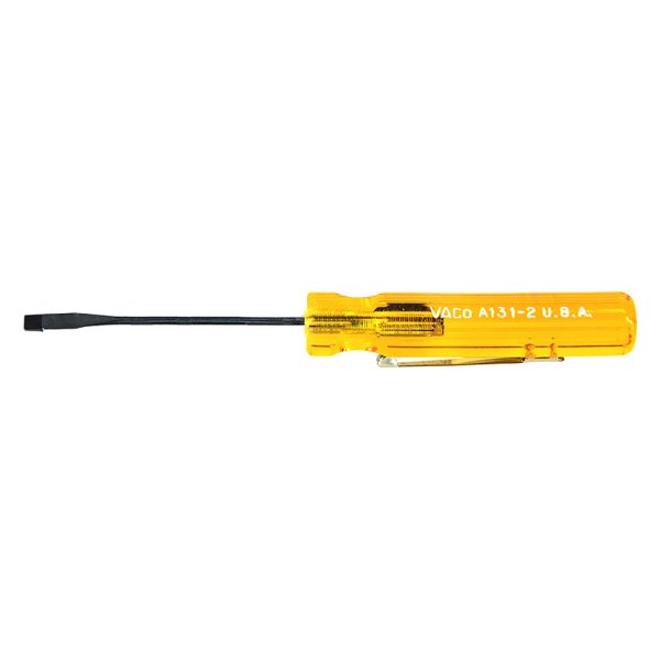 Klein Tools® - 1/8" x 2" Dipped Handle Pocket Clip Slotted Screwdriver