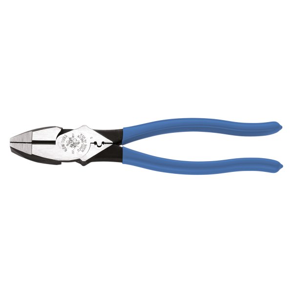 Klein Tools® - 2000 Series™ 9-3/8" Dipped Handle Flat Grip/Cut Round Jaws Crimper Linemans Pliers