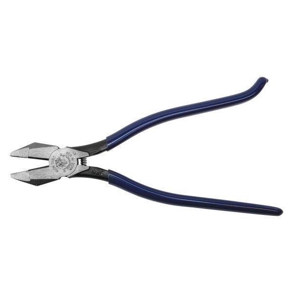 Klein Tools® - 9-1/4" Dipped Handle Flat Grip/Cut Round Jaws Spring Loaded Ironworkers Pliers