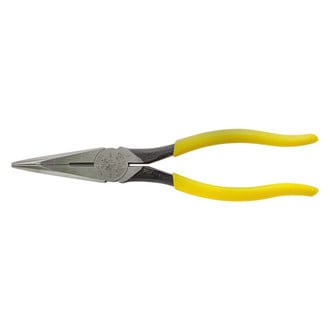 Klein Tools® D203-8 - 8-7/16" Box Joint Straight Jaws Dipped Handle Cutting Needle Nose Pliers