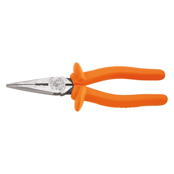 Klein Tools® - 8-7/8" Pivot Joint Straight Jaws Insulated Handle Cutting Needle Nose Pliers