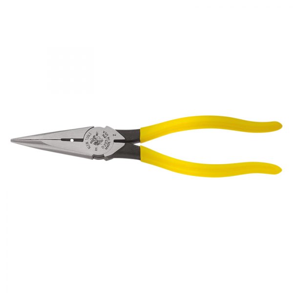 Klein Tools® - 8-7/16" Box Joint Straight Jaws Dipped Handle Cutting Stripper Needle Nose Pliers