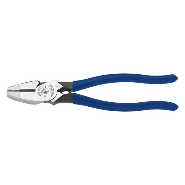 Klein Tools® - 9-11/32" Dipped Handle Flat Grip/Cut Jaws Thread Cleaner Linemans Pliers