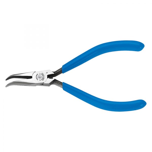 Klein Tools® - 4-3/4" Pivot Joint Bent Jaws Dipped Handle Spring Loaded Needle Nose Pliers