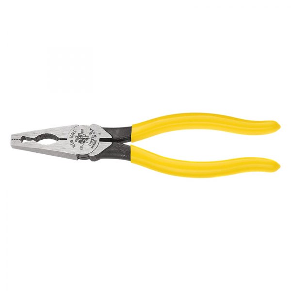 Klein Tools® - 7-3/4" Box Joint Straight Jaws Dipped Handle Combination Conduit Locknut Reaming Needle Nose Pliers