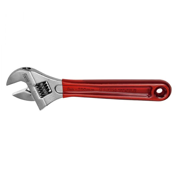Klein Tools® - 1-1/8" x 8-1/4" OAL Satin Dipped Handle Adjustable Wrench