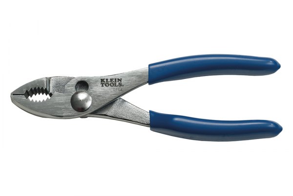 Klein Tools® - 9-7/8" Dipped Handle Round Nose Slip Joint Pliers