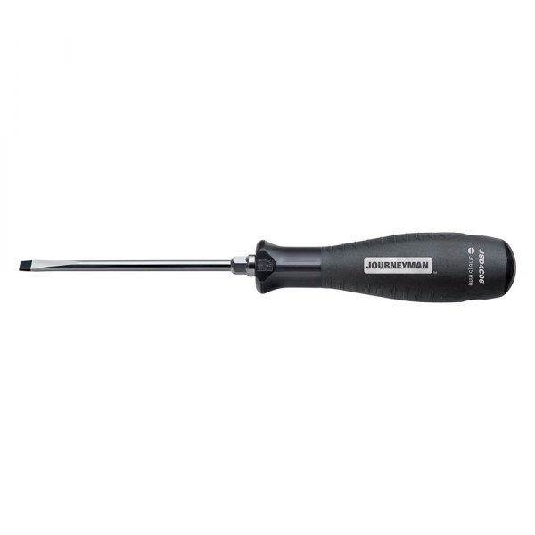 Klein Tools® - Journeyman™ Tip-Ident™ 3/16" x 4" Dipped Handle Bolstered Slotted Screwdriver