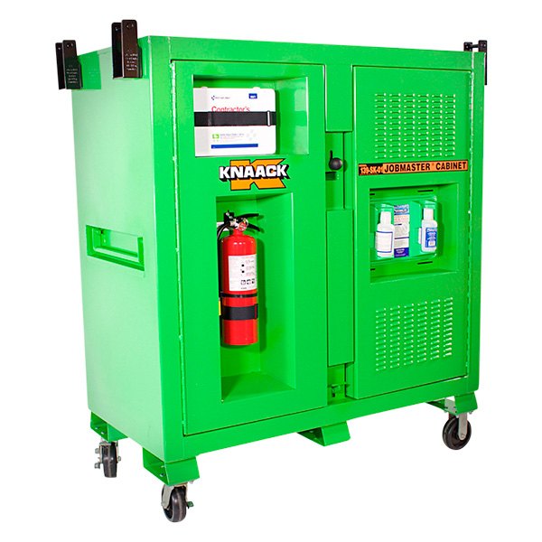 Knaack® - SAFETY KAGE™ Green Cabinet with 497 Crane Lift Kit (60" L x 60" W x 30" H)