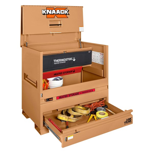 Knaack® - STORAGEMASTER™ Tan Piano Box with Junk Trunk™ and ThermoSteel™ (48" L x 30" W x 49" H)
