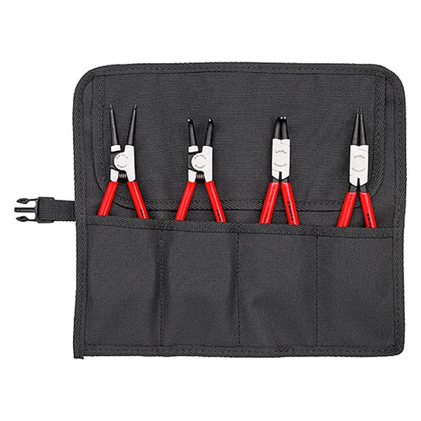 Knipex® - 4-piece Straight & Bent 1.8 mm Fixed Tips Internal/External Spring Loaded Snap Ring Pliers Set