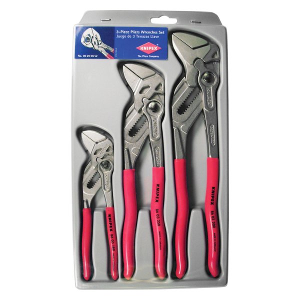 Knipex® - 3-piece 7" to 12" Smooth Laws Dipped Handle Tongue & Groove Pliers Set