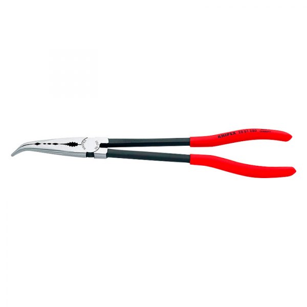 Knipex® - 11" Box Joint Bent Jaws Dipped Handle Long Reach Needle Nose Pliers