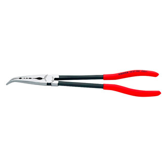 Knipex® - 11" Box Joint Bent Jaws Dipped Handle Long Reach Needle Nose Pliers