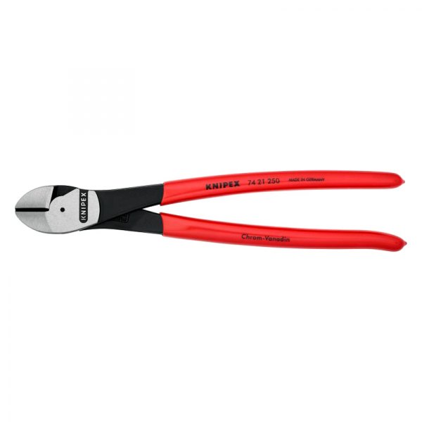 Knipex® - 10" Lap Joint Dipped 12° Angled Head High Leverage Diagonal Cutters