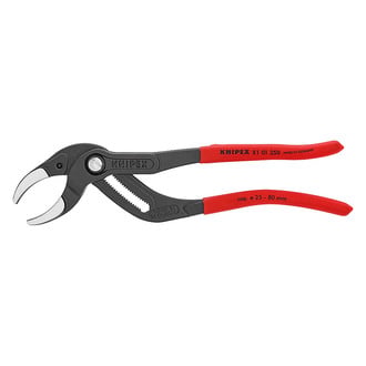 Knipex® 8101250SBA - 10" Curved Jaws Dipped Handle Siphon and Connector Tongue & Groove Pliers