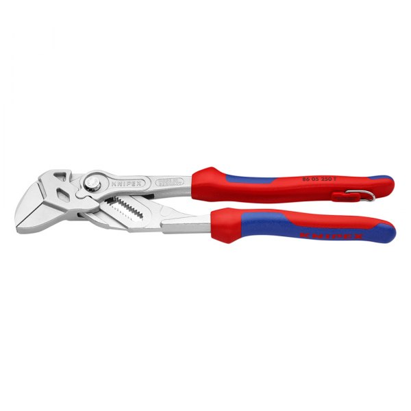 Knipex® - 10" Smooth Jaws Multi-Material Handle Ratcheting Push Button Tether Ready Tongue & Groove Pliers