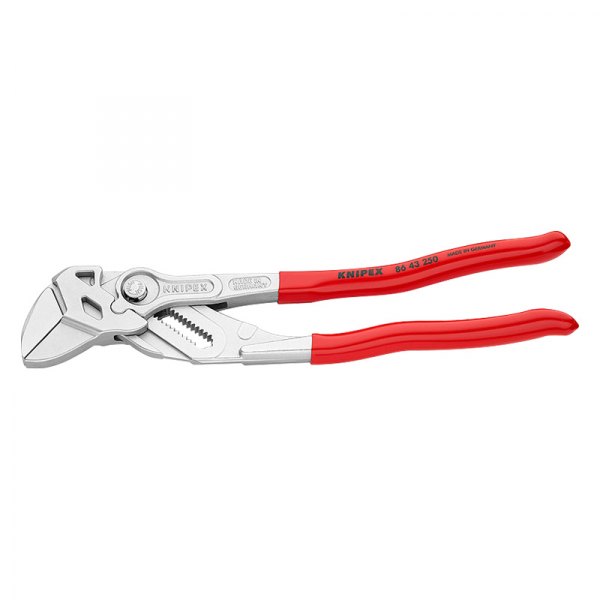 Knipex® - 10" Smooth Jaws Dipped Handle Push Button Ratcheting Tongue & Groove Pliers