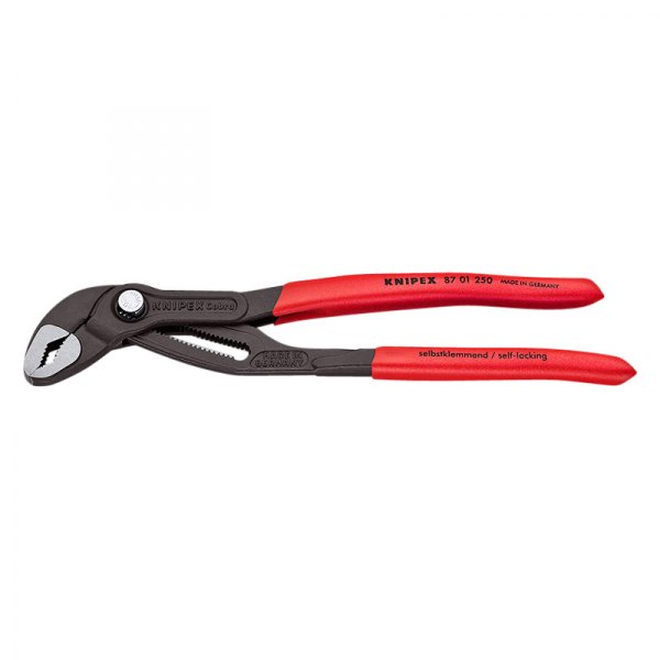Knipex® - Cobra™ 10" V-Jaws Dipped Handle Self Locking Push Button Tongue & Groove Pliers