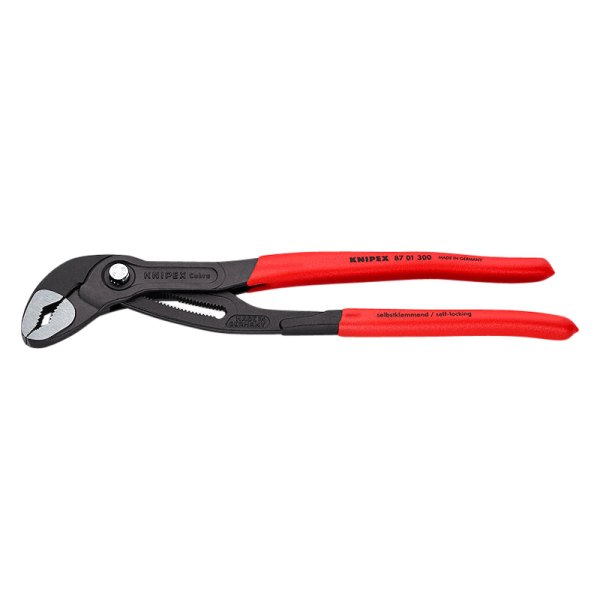 Knipex® - Cobra™ 12" V-Jaws Dipped Handle Self Locking Push Button Tongue & Groove Pliers