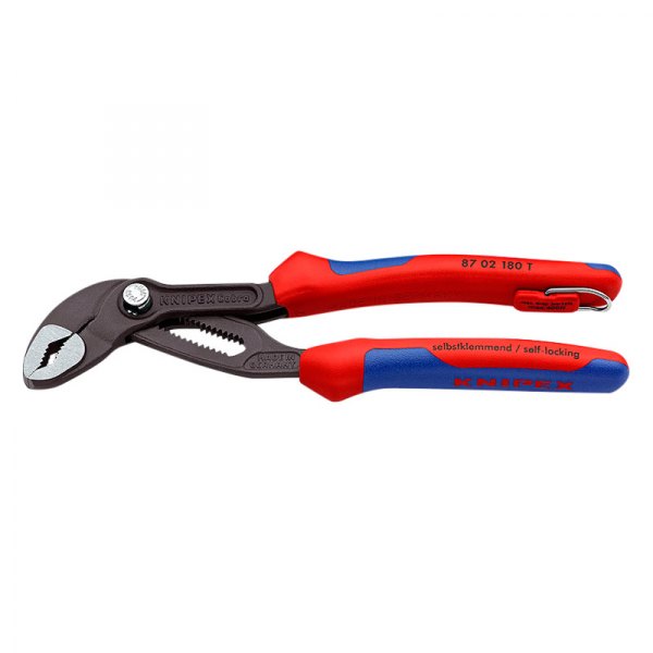 Knipex® - Cobra™ 7-1/4" V-Jaws Multi-Material Handle Tether Ready Self Locking Tongue & Groove Pliers