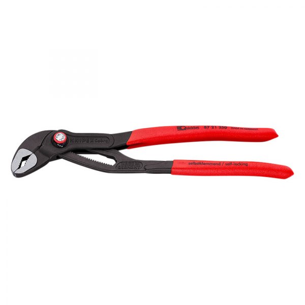 Knipex® - Cobra™ 10" V-Jaws Dipped Handle Push Button Tongue & Groove Pliers