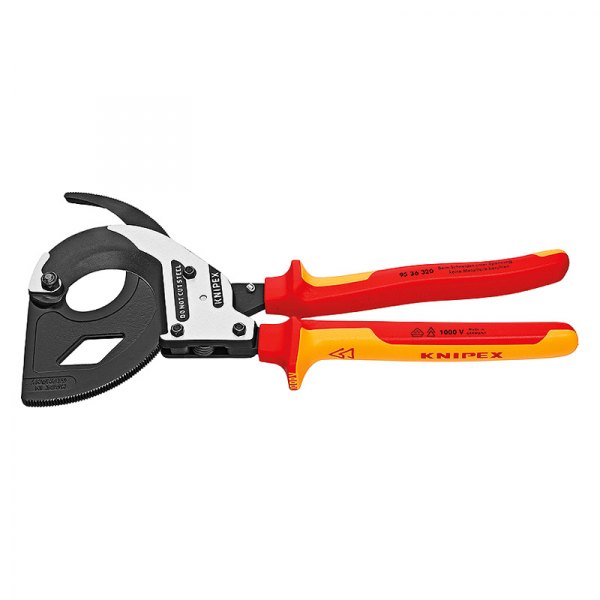 Knipex® - 12-1/2" OAL 1200 MCM Insulated Grips Ratcheting 3-Stage Heavy Duty Cable Cutter