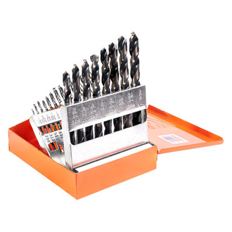 KnKut® - 21-Piece HSS Fractional Drill Bit Set with Metal Case