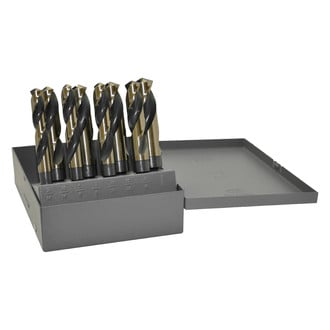 KnKut® - 8-Piece Black/Gold Oxide 1/2" Reduced Shank Drill Bit Set
