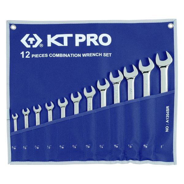 KT Pro® - 12-piece 5/16" to 1" 12-Point Angled Combination Wrench Set