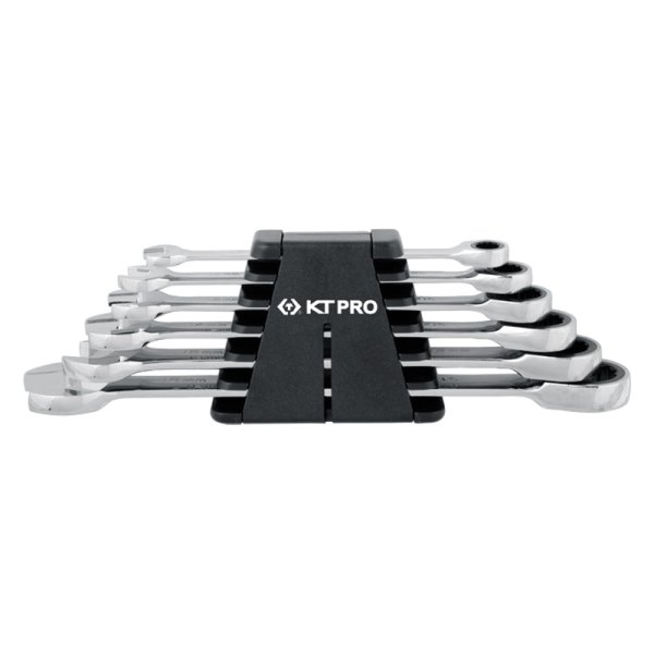 KT Pro® - 6-piece 8 to 18 mm 12-Point Straight Ratcheting Combination Wrench Set