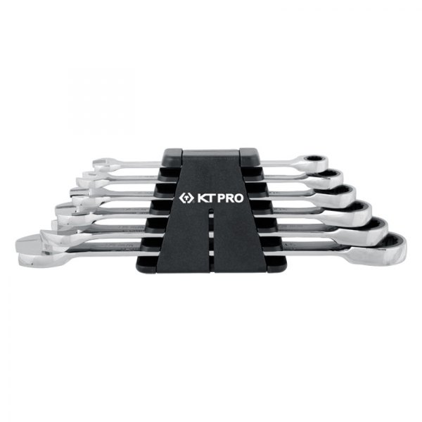 KT Pro® - 6-piece 5/16" to 5/8" 12-Point Straight Ratcheting Combination Wrench Set