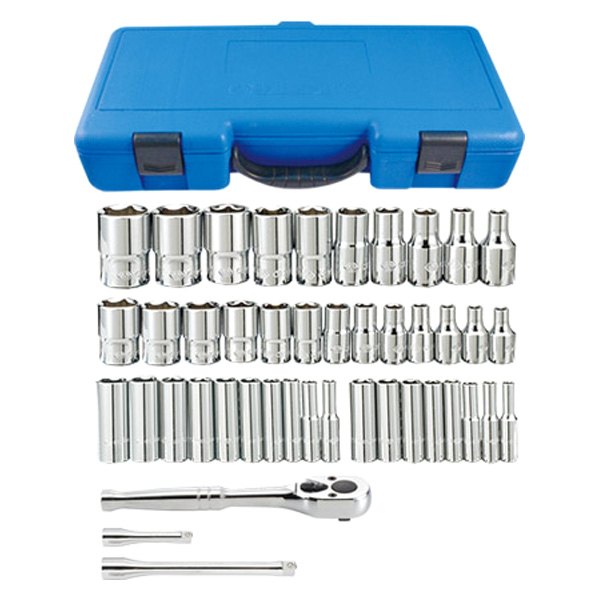 KT Pro® - 1/4" Drive 6-Point SAE/Metric Ratchet and Socket Set, 44 Pieces