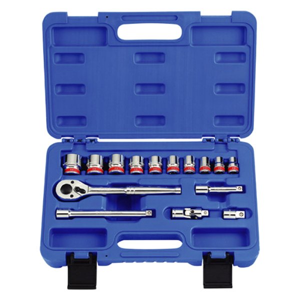 KT Pro® - 3/8" Drive 12-Point SAE Ratchet and Socket Set, 15 Pieces