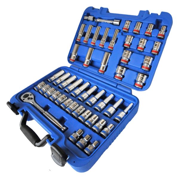 KT Pro® - 1/2" Drive 12-Point SAE/Metric Ratchet and Socket Set, 47 Pieces
