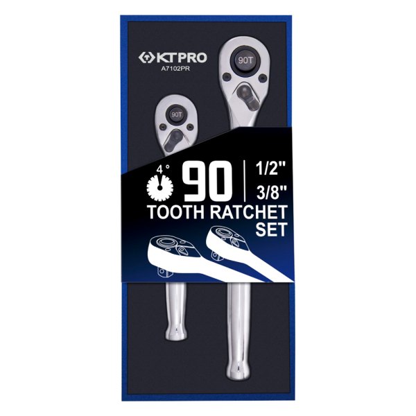 KT Pro® - Mixed Drive Size Drive 90 Teeth Ratchet Set 2 Pieces