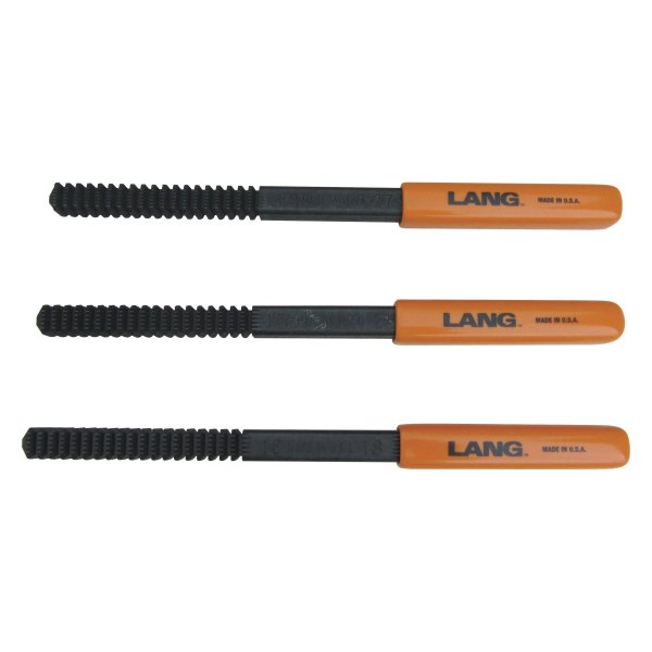 Lang Tools® - 12.5" SAE/Metric Thread Repair File Set with Plastic Handle, 3 Pieces