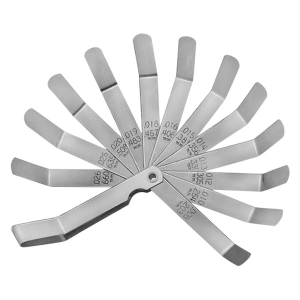Lang Tools® - 0.008 to 0.026" SAE Stainless Steel Angled Feeler Gauge Set