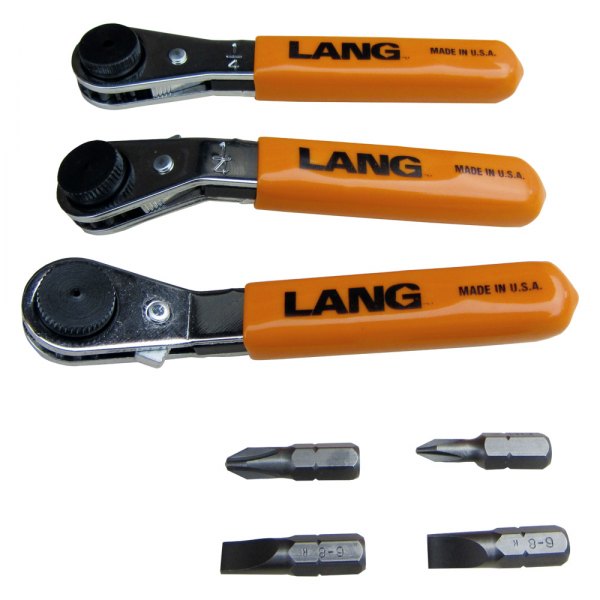 Lang Tools® - 1/4" Drive Cushion-Grip Bit Driver and Bit Set 7 Pieces
