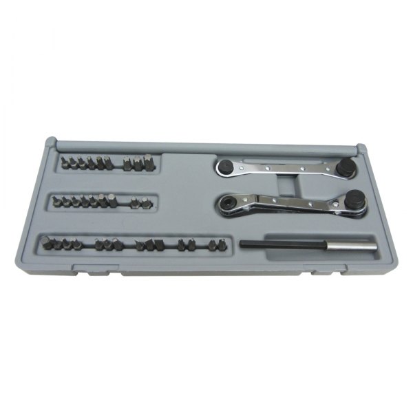 Lang Tools® - 35-piece Metal Handle Ratcheting Wrench Style Multi-Bit Screwdriver Kit